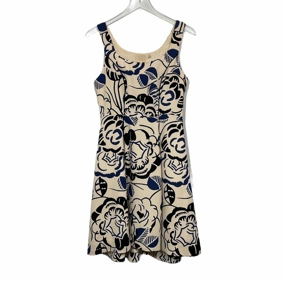 Anthro VanessaVirginia Ink Set Blooms Dress Size 4 - Picture 3 of 16